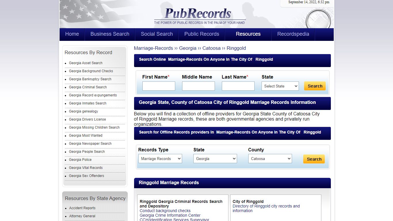 Ringgold, Catoosa County, Georgia Marriage Records - Pubrecords.com